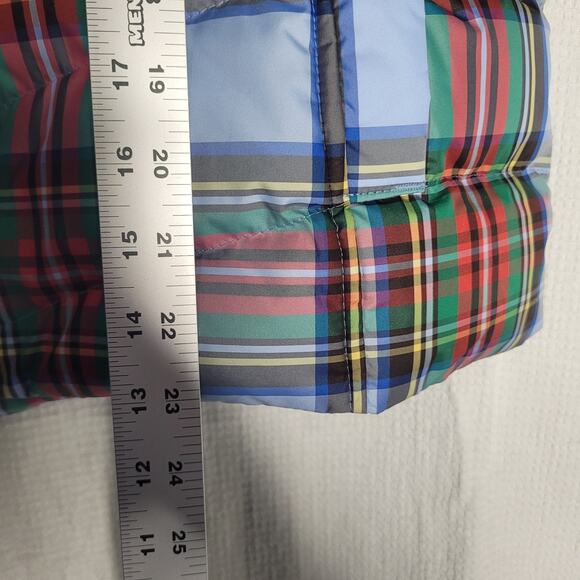 Lands' End Vest Womens Medium Puffer 600 Fill Down Feather Plaid - Picture 8 of 8